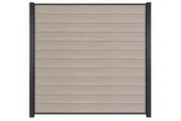 woodstore24 WPC Zaun / Sichtschutz / Steckzaun, 20 (S) x 1800 (H) x 1800 (B) mm, incl. Anfangs- und Abschlussleiste Modulares Zaunsystem in Bicolour Grau (ohne Pfosten) – Produktbild 1 von 1