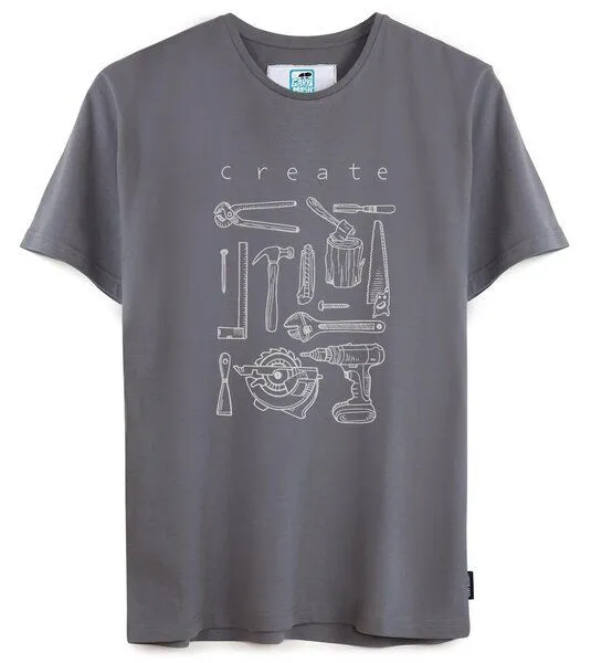 Gary Mash GARY MASH Shirt Create groß aus Biobaumwolle, Grau, – Produktbild 1 von 4
