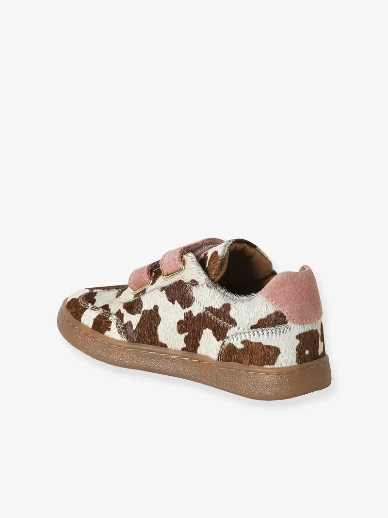 Vertbaudet Klett-Sneakers aus Leder Mädchen, Dunkelbraun, – Produktbild 3 von 4
