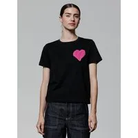 watapparel watapparel T-Shirt Frauen Pink Heart, Black, – Produktbild 1 von 1