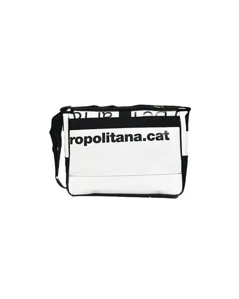 DEMANO DEMANO Messenger Umhängetasche aus Recycelten Bannern Borne, Weiss, – Produktbild 3 von 4