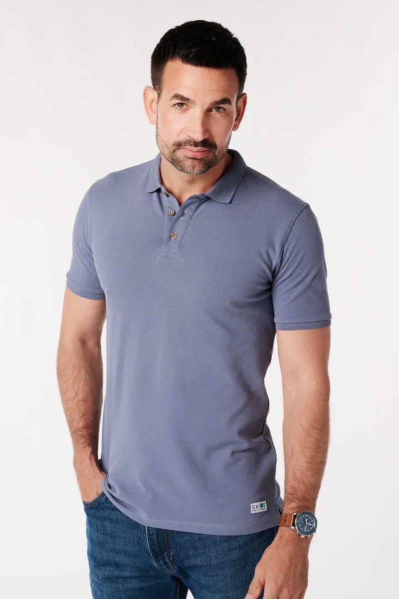 SKOT SKOT Herren vegan Polohemd, Blau, – Produktbild 2 von 2