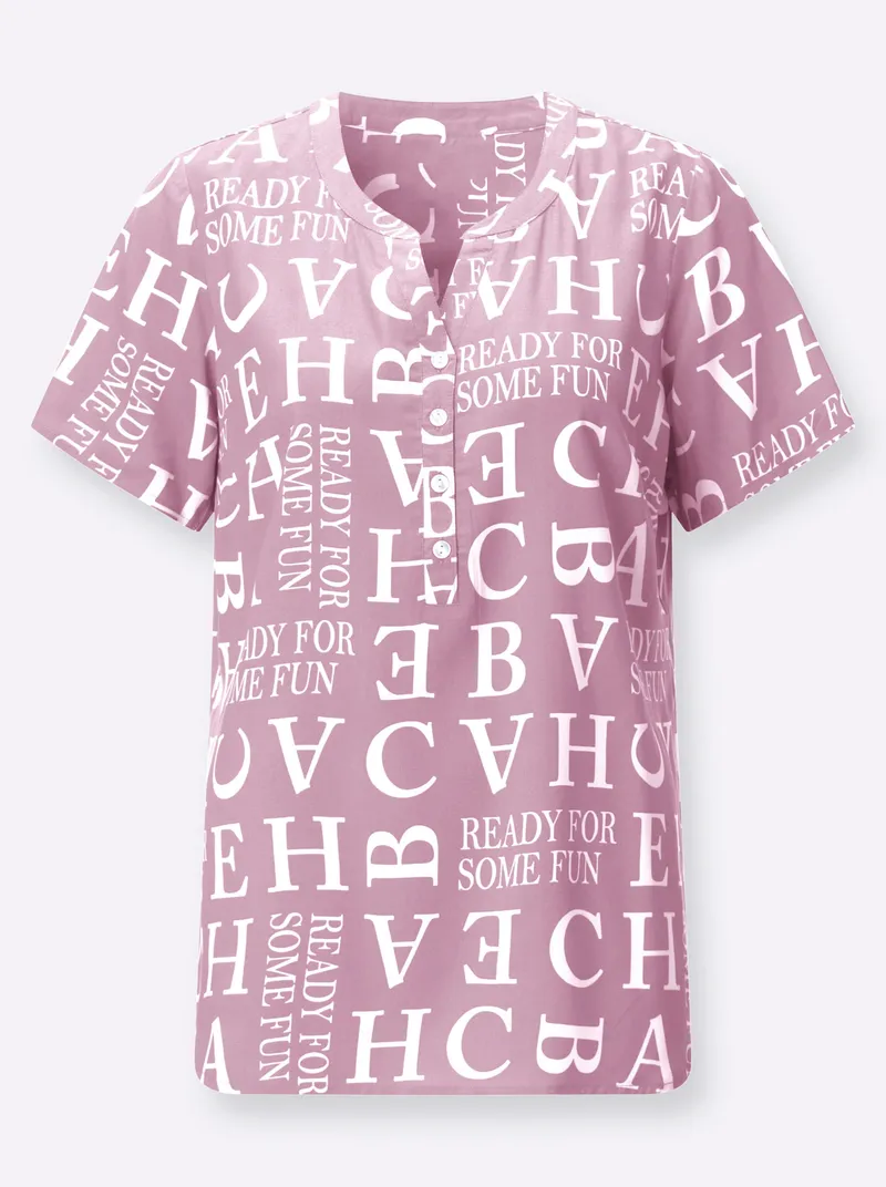 Witt Druckbluse mauve-ecru-bedruckt, Mauve-ecru-bedruckt, – Produktbild 2 von 2