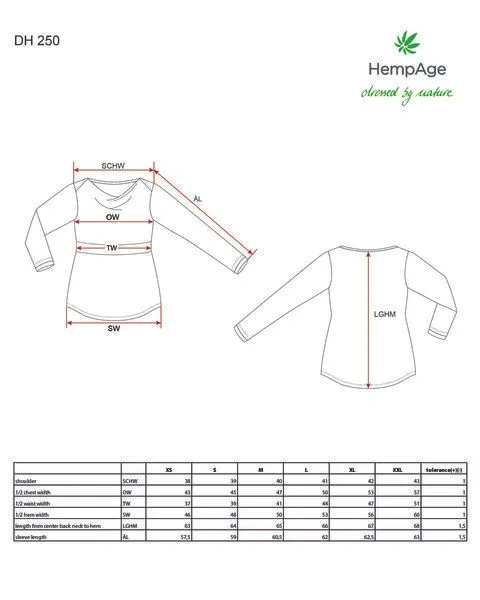 HempAge HempAge Damen Langarmshirt mit Wasserfallkragen Hanf/Biobaumwolle, Navy, – Produktbild 1 von 2