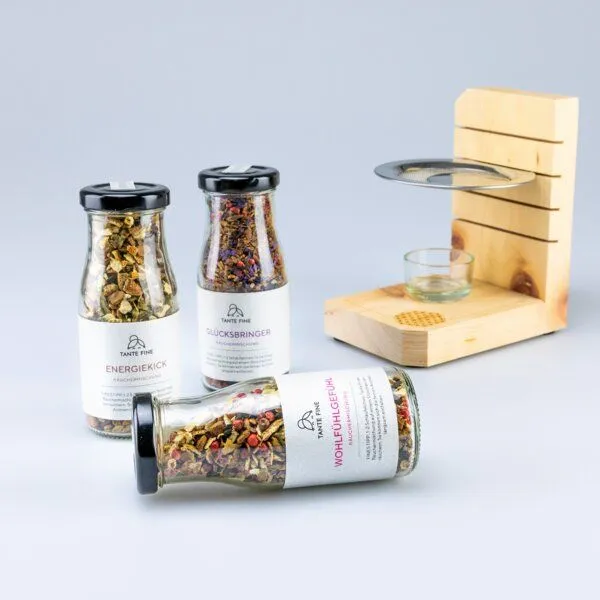 Tante Fine Tante Fine Bio Räuchermischung Fines NEUE LUFT mit Zirbenholz Stövchen – Produktbild 4 von 4