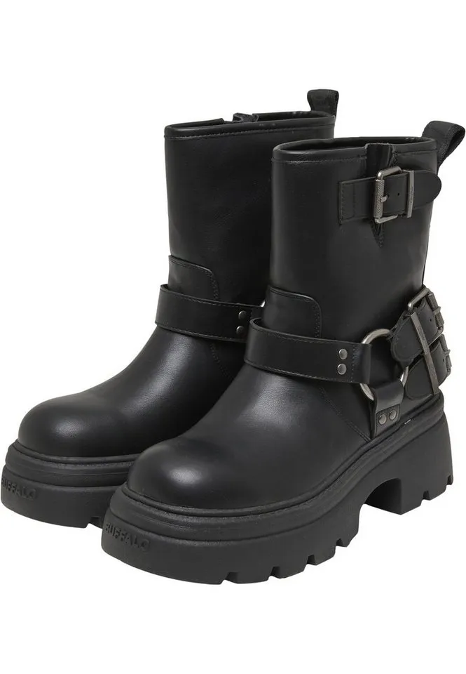 Buffalo Buffalo ZAVEN BOOTIE BIKER - VEGAN NAPPA Stiefel, Schwarz, – Produktbild 1 von 5