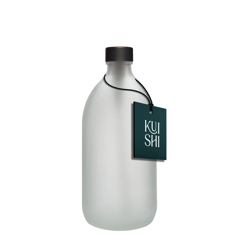 Weiße Glasflasche mit Deckel – Produktbild 2 von 2