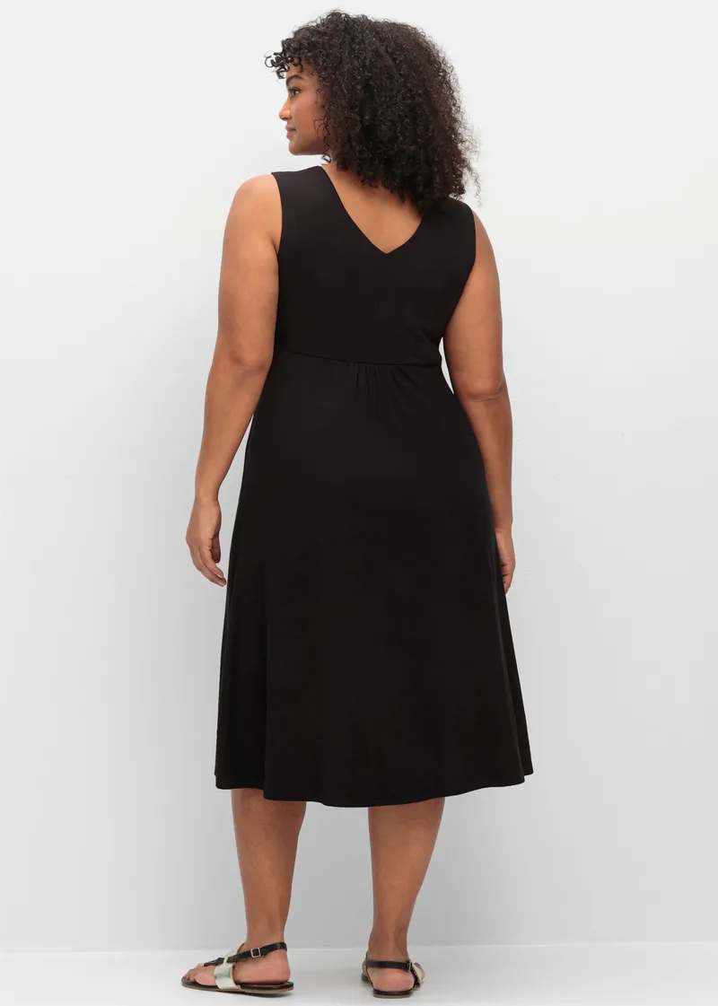 sheego Jerseykleid schwarz, Schwarz, – Produktbild 1 von 2
