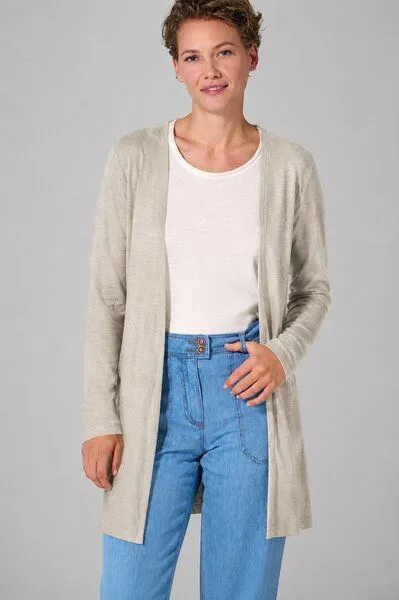HempAge HempAge Lange Jersey Damenjacke Hanf/Biobaumwolle, Distel (beige), – Produktbild 2 von 4