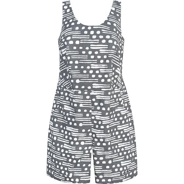 Global Mamas Global Mamas Bio Romper - Bikes/Mable/Adobe/Sankofa/Morse Code, Morse code (grau), – Produktbild 1 von 3