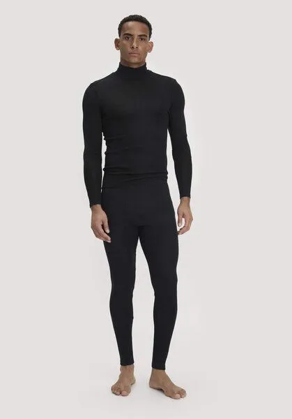 hessnatur hessnatur Longpants PURE FUNCTION aus Bio-Merinowolle und Seide, Schwarz, – Produktbild 1 von 3
