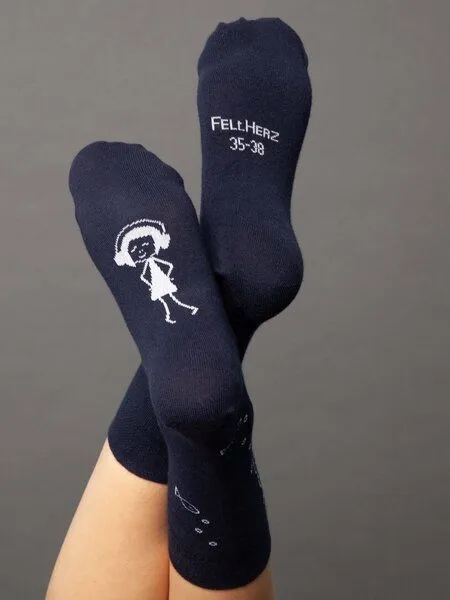 FellHerz FellHerz Socken mit Bio-Baumwolle Anker dunkelblau – Produktbild 4 von 4
