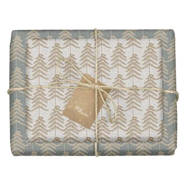 dabelino dabelino Geschenkpapier Set: Weihnachten "Tannenbäume / grau, braun" – Produktbild 1 von 4