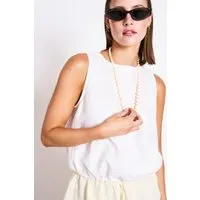 JAN N JUNE JAN 'N JUNE Damen vegan Cropped Top Lupin Weiß – Produktbild 1 von 1