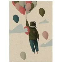 matabooks matabooks® A6 Postkarte mit Austronaut aus nachhaltigem Graspapier – Spacewalker, Ballons, – Produktbild 1 von 1