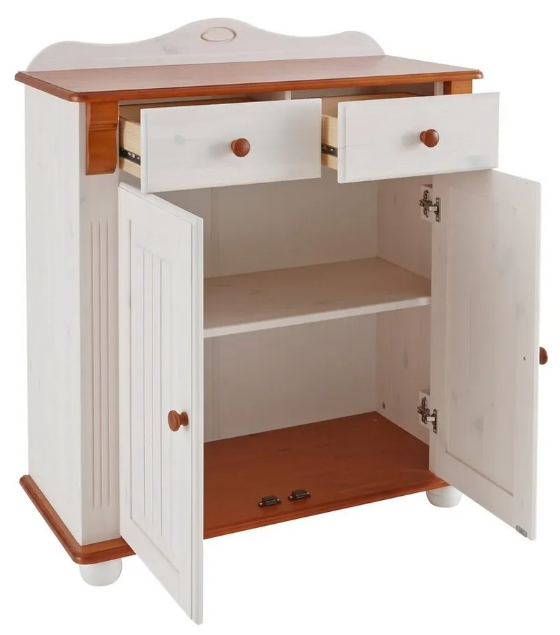 OTTO home Kombikommode Adele, aus massiver Kiefer, 92cm breit, Weiß, – Produktbild 5 von 5
