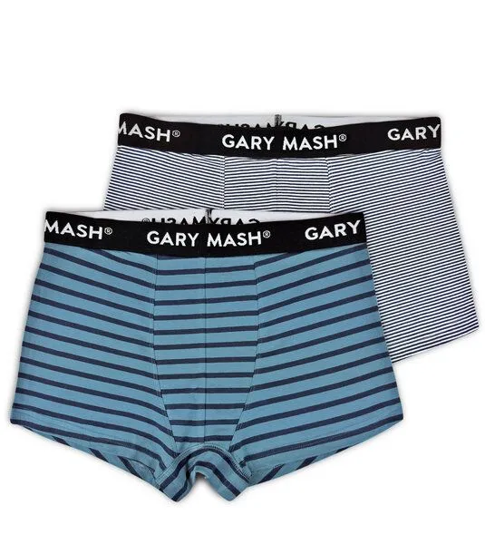 Gary Mash GARY MASH 2er-Set Bio Herren Boxerpanties, Blaue streifen (blau), – Produktbild 1 von 5