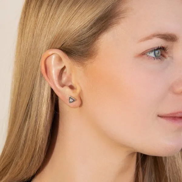 Eppi Eppi Dreieckige Ohrstecker 2in1 mit Lab Grown Diamanten Macie, Weiss, – Produktbild 2 von 3
