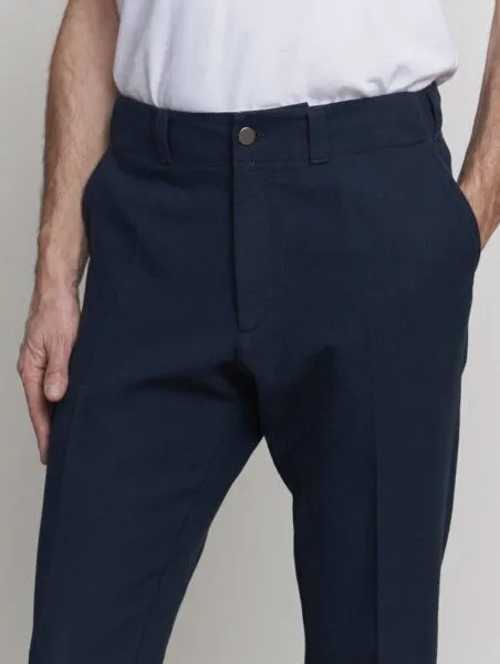 About Companions About Companions Klassische Hose JOSTHA aus strukturierter Bio-Baumwolle, Blau (structured blue), – Produktbild 4 von 4