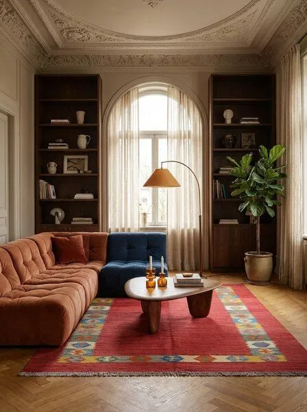Rugtales Kelim Gashgai Rot „Rugtales“ aus Schurwolle, 160x201 cm, Rot, – Produktbild 2 von 4