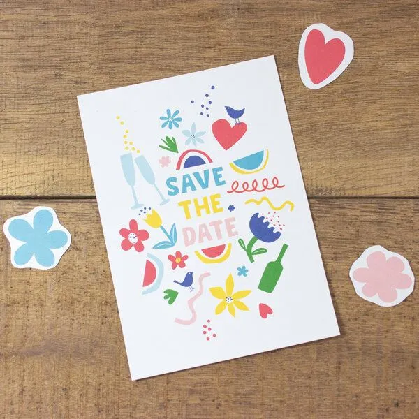 Bow & Hummingbird Bow & Hummingbird Postkarte Save the date – Produktbild 3 von 4
