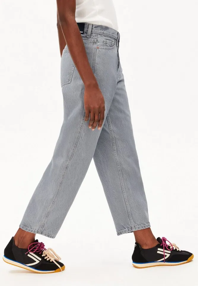 ARMEDANGELS ARMEDANGELS Weite Jeans BAARLY BARREL Barrel Leg Jeans (Non-Stretch, Loose Fit) High waist, Grau, – Produktbild 5 von 5