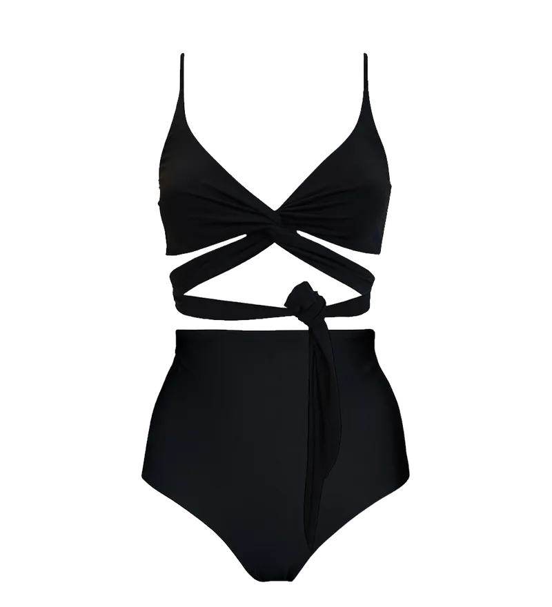 Anekdot Anekdot Damen vegan Lin + Core Hohes Bikini-Set, Schwarz, – Produktbild 1 von 2