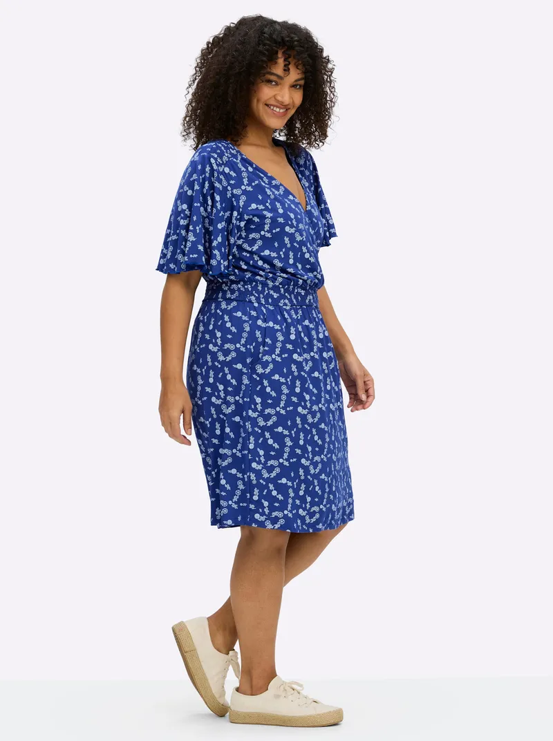 sheego Jerseykleid, Royalblau-hellblau-bedruckt, – Produktbild 2 von 2