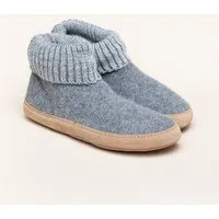 Gottstein Gottstein Hüttenschuh Dakota - Hoher Filzhausschuh für Damen & Herren aus 100% Schurwolle mit extra bequemer Ledersohle & elastischem Strickbund, Grau, – Produktbild 1 von 1