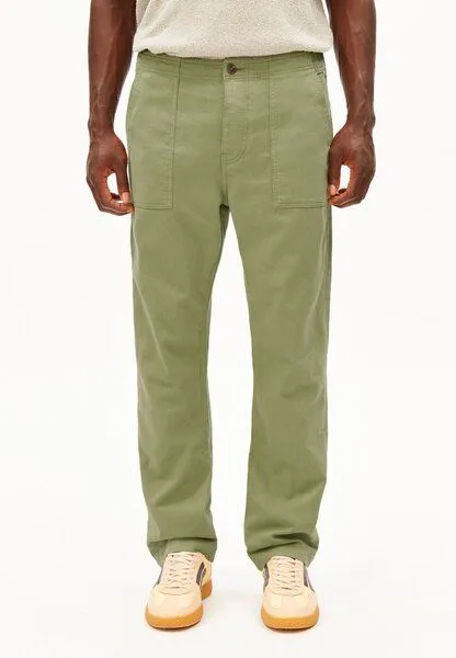 ARMEDANGELS ARMEDANGELS COTTON LINEN Herren Stoffhose aus Baumwoll-Leinen-Mix, Fatigue green, – Produktbild 1 von 4