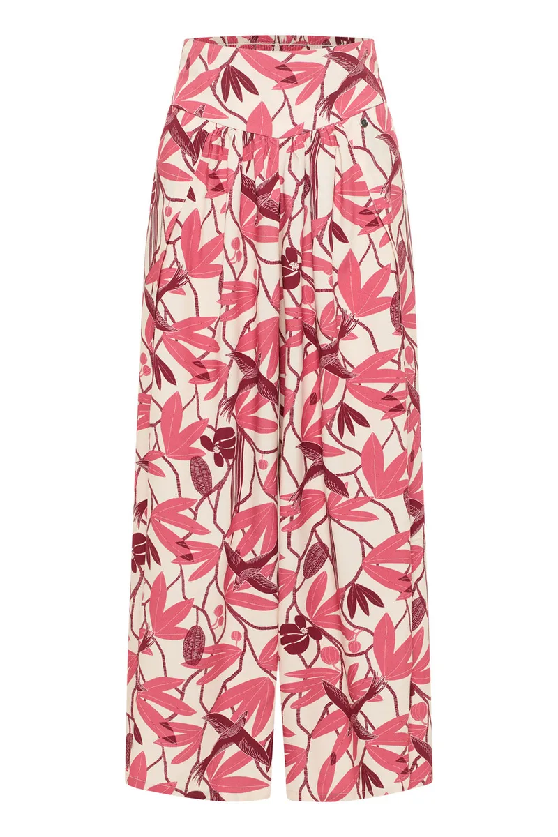 Tranquillo Hose Vickyy aus EcoVero™ Viskose - berry bird / 38 – Produktbild 1 von 6