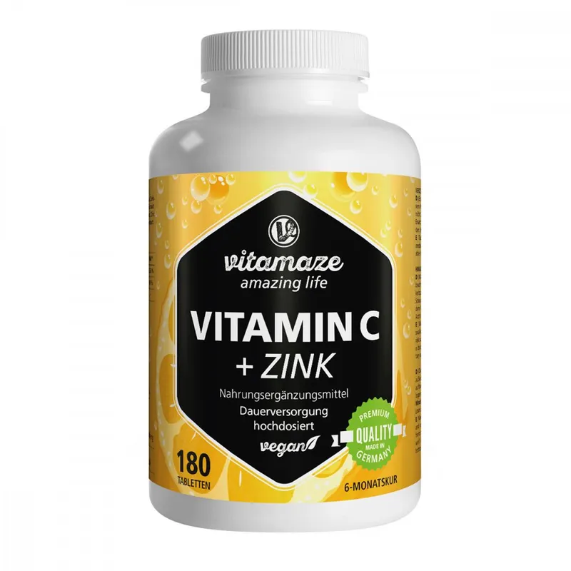 vitamaze Vitamaze VITAMIN C1000 mg hochdosiert+Zink vegan – Produktbild 1 von 1