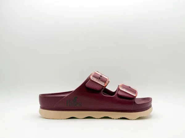 thies Vegane Ecofoam Double Sandale von thies ® aus recyceltem EVA, Bordeaux, – Produktbild 2 von 4