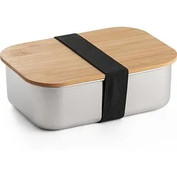 hi!dea™ hi!dea™ SHINO. Frischhaltebox (800 mL) aus Edelstahl und Deckel aus Bambus – Produktbild 1 von 1