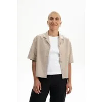 MELA MELA Damen vegan Shirt Kurzarm Tavleen Birch Melange Beige – Produktbild 1 von 1