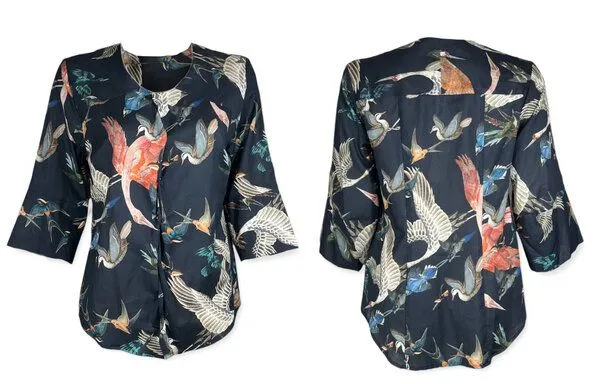 FORMAT FORMAT OSLO Bluse, Gemustert (birds), – Produktbild 3 von 3