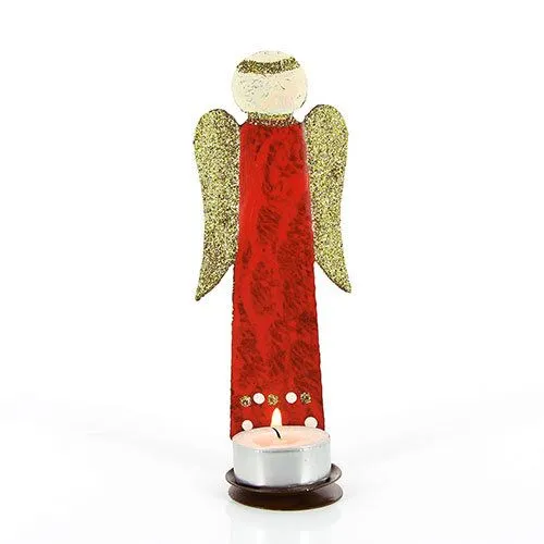 Mitienda Shop Mitienda Shop Teelichthalter Engel, Weihnachtsdeko, Rot, – Produktbild 1 von 1