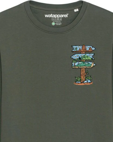 watapparel watapparel Sweatshirt Unisex Adventure is everywhere, Khaki, – Produktbild 3 von 3
