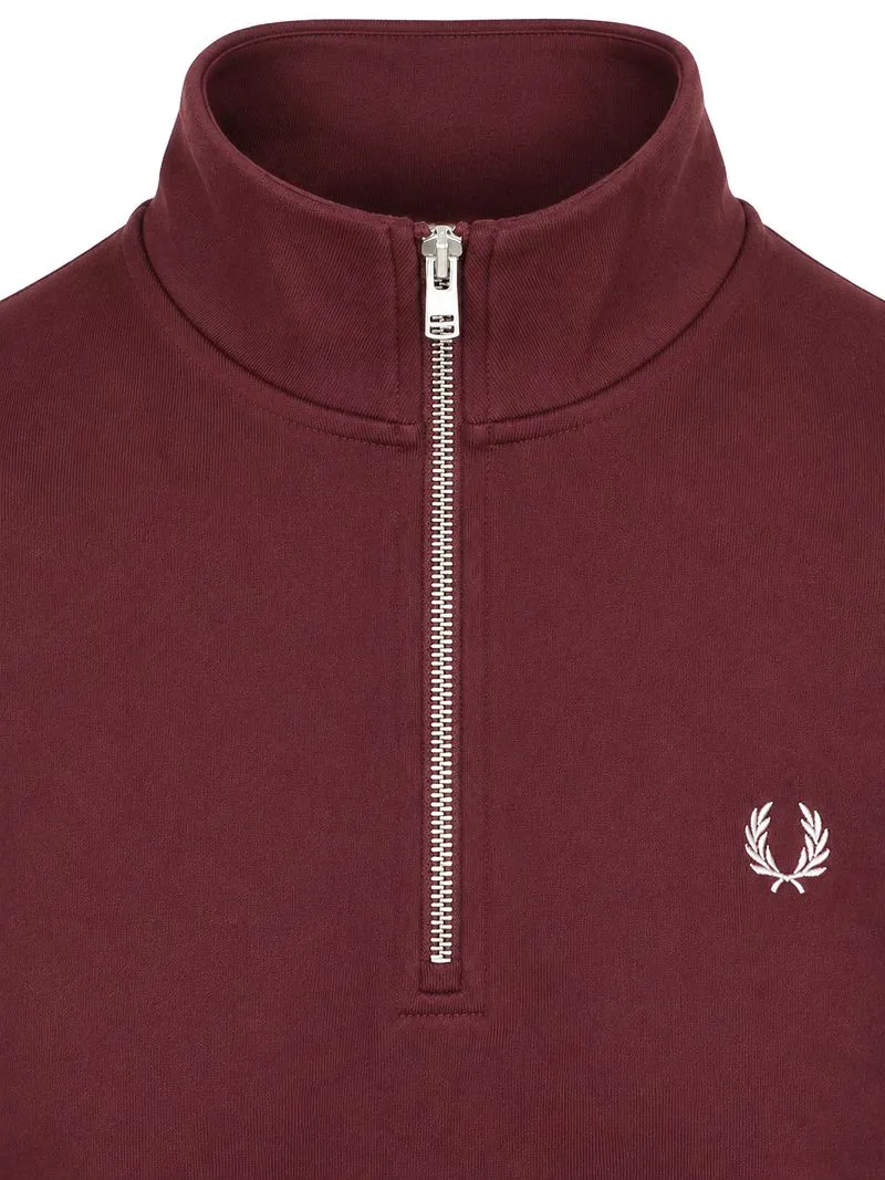 Fred Perry Fred Perry Half Zip Pullover Bordeaux - Größe L, Rot, – Produktbild 5 von 5