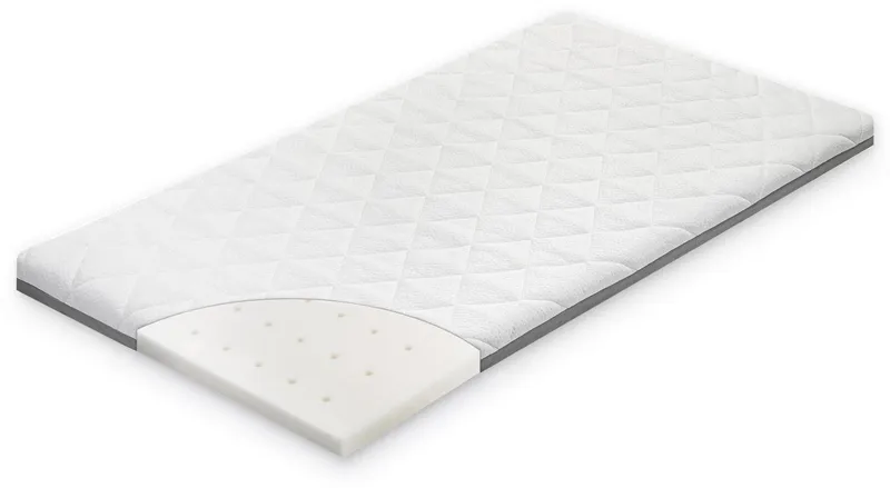 Julius Zöllner Kindermatratze Travelsoft Premium, Matratze 120x60 cm Ideal für Reisen!, Julius Zöllner, 5 cm hoch, Rollbare Matratze für Reisebetten – inklusive praktischer Tragetasche., Weiß, – Produktbild 3 von 5