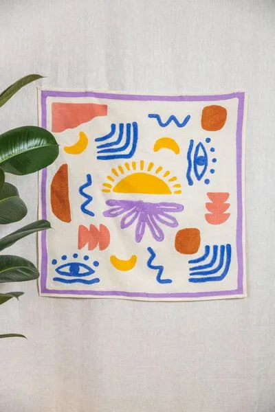 Jyoti - Fair Works Jyoti - Fair Works Bio-Baumwoll Wandbehang Aankh – Produktbild 1 von 2