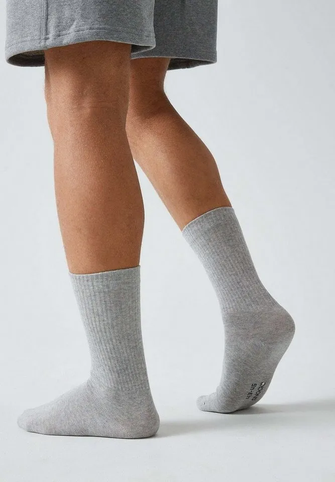SNOCKS Tennissocken Cleane Sportsocken (4-Paar) aus Bio-Baumwolle, stylish für jedes Outfit, Grau, – Produktbild 4 von 5