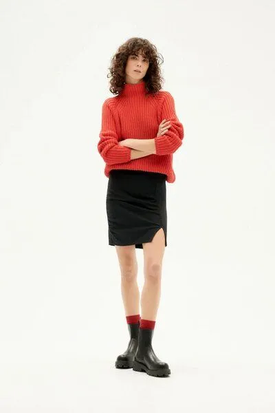 thinking mu thinking mu Black Lara Skirt, Schwarz, – Produktbild 1 von 3