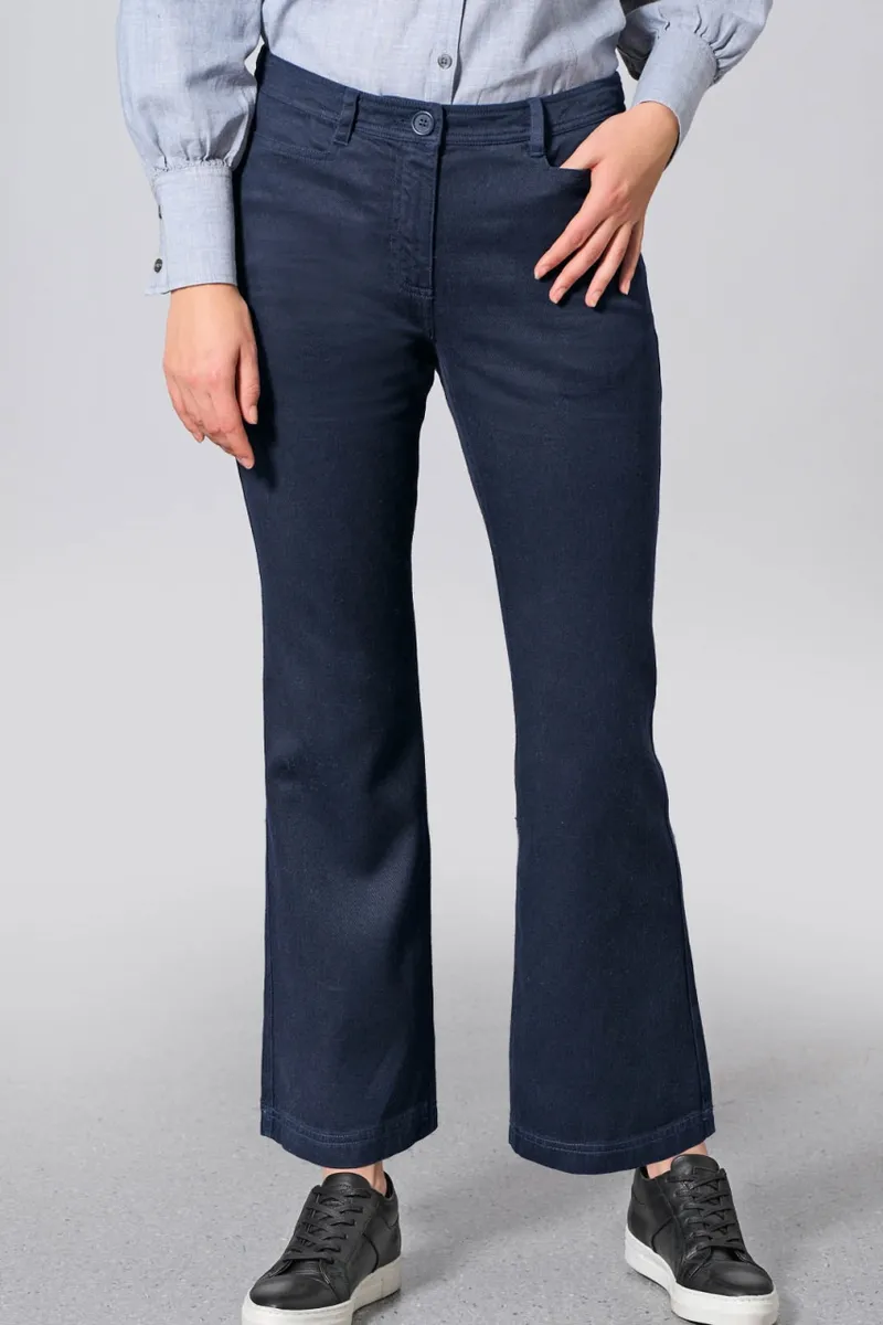 HempAge Hempage Damen vegan Hose Modisch Ausgestellt Marineblau, Blau, – Produktbild 2 von 2