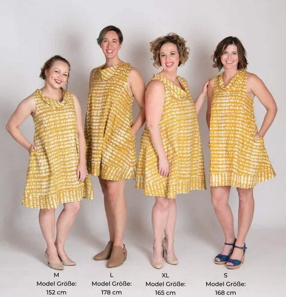 Global Mamas Global Mamas Bio Kleid - ELI - Gingko, Floral burst gold (gelb), – Produktbild 1 von 4