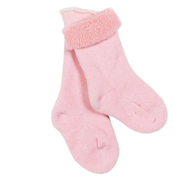 grödo Grödo Baby-Baumwollsocke Vollfrottee mit Umschlag Uni, Rosa, – Produktbild 1 von 2