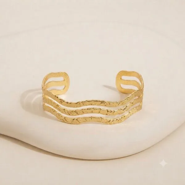 ELEKTROPULLI ELEKTROPULLI 3 Layer Armreif ca. 65 mm x 50 mm, Gold, – Produktbild 1 von 1