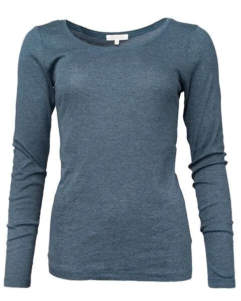Alma & Lovis Alma & Lovis Ringel-Jerseyshirt aus Bio-Baumwolle | Melange Shirt, Dunkelgrün, – Produktbild 1 von 2