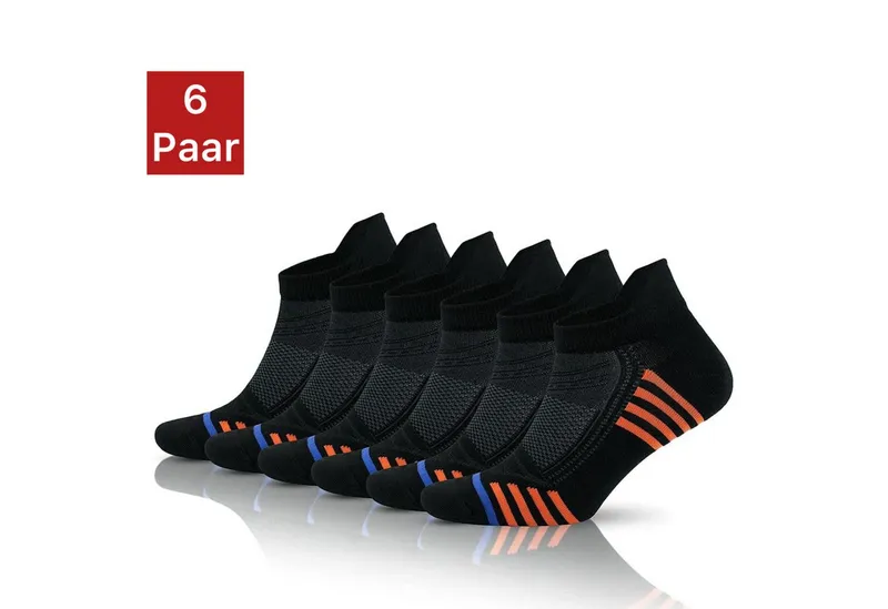 NERS Sportsocken aus Bambus für Damen & Herren gegen Schweißfüße mit Komfortbund (Spar-Set, 6-Paar) ohne drückende Naht, Atmungsaktiv, Bequem, Schwarz, – Produktbild 1 von 1