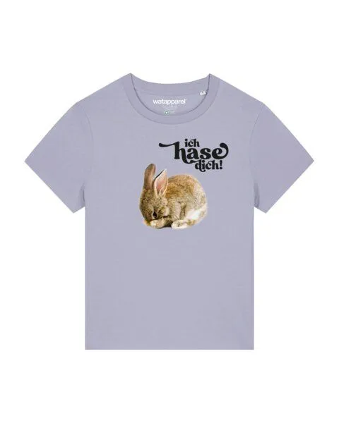 watapparel watapparel T-Shirt Frauen Ich hase dich!, Lavender, – Produktbild 1 von 4